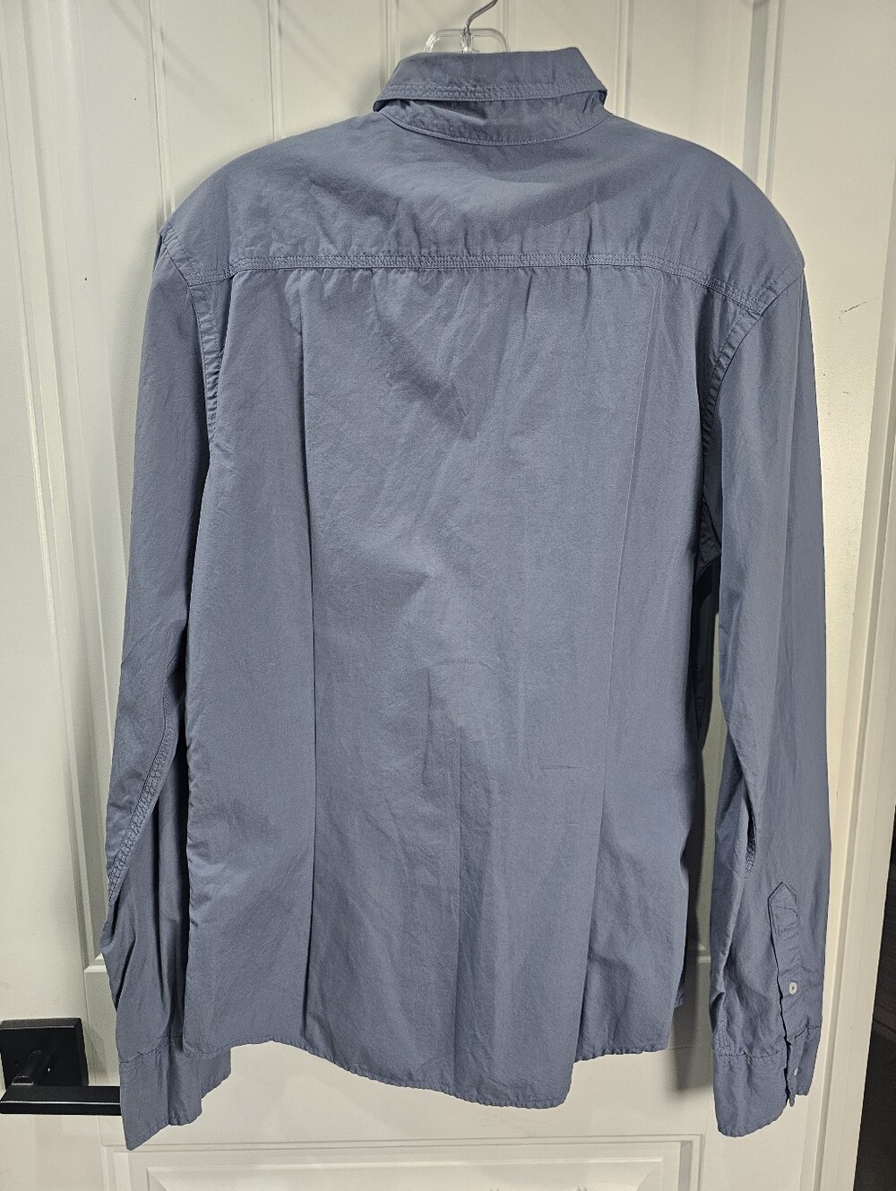 Save Khaki Blue Grey Mens Long Sleeve Button Down 100% Cotton Egypt Made Medium - Picture 4 of 6
